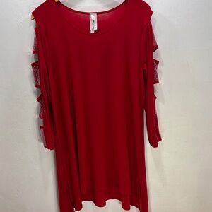 Sexy Come N See Rhinestone Embellished Sleeve Tunic with Cutout Details SZ XL